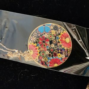 5/$12 Jewelry Groovy Thin Plated Floral Pattern Necklace